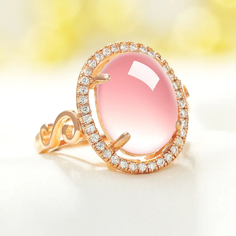 Новое поступление 2021 роскошное обручальное кольцо овальной формы розового и