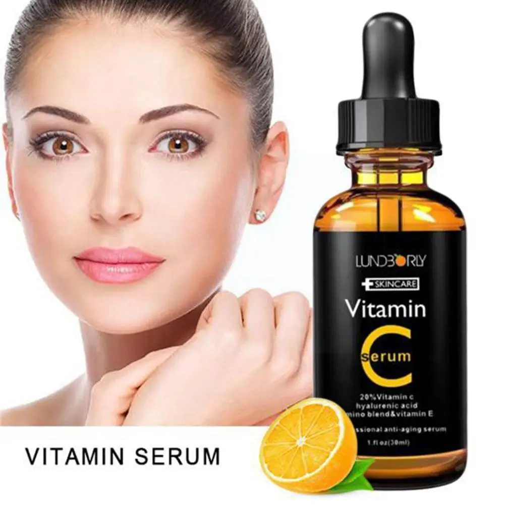 

30ml Vitamin C Face Serum Long Lasting Moisturizing Improve Tool Essences Roughness Hyaluronic Spots Acid Care Lighten J7P3