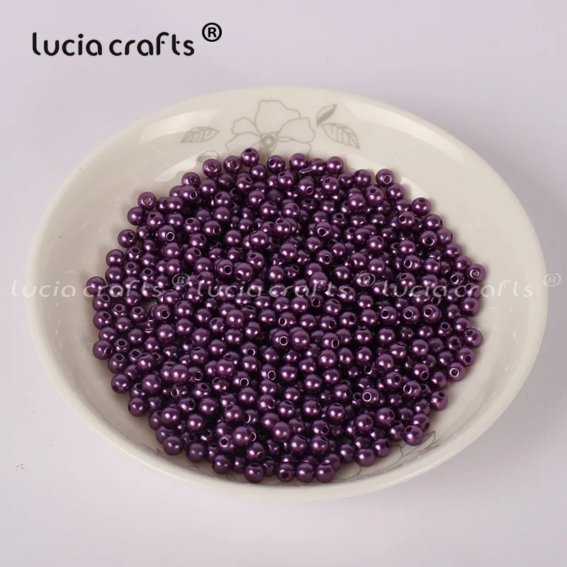 Lucia crafts, 4 мм, 500 шт./лот, разноцветные Круглые бусины с имитацией жемчуга, аксессуары для изготовления своими руками, E0813