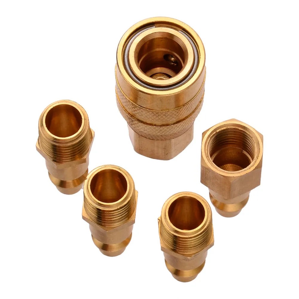 5pcs 1/4 Inch Solid Brass Quick Coupler Set Air Hose Connector Fittings NPT Plug Female Male Plugs Pneumatic Parts | Обустройство