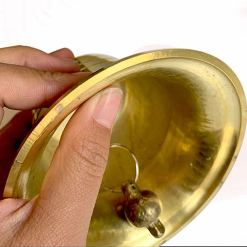 100% Латунные большие Выгравированные громкий звонок 12 см чистый звук для школы