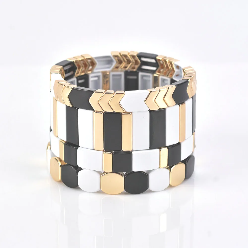 Модные ювелирные изделия KSRA 2019 браслет радужной плитки эмалевые Стрейчевые