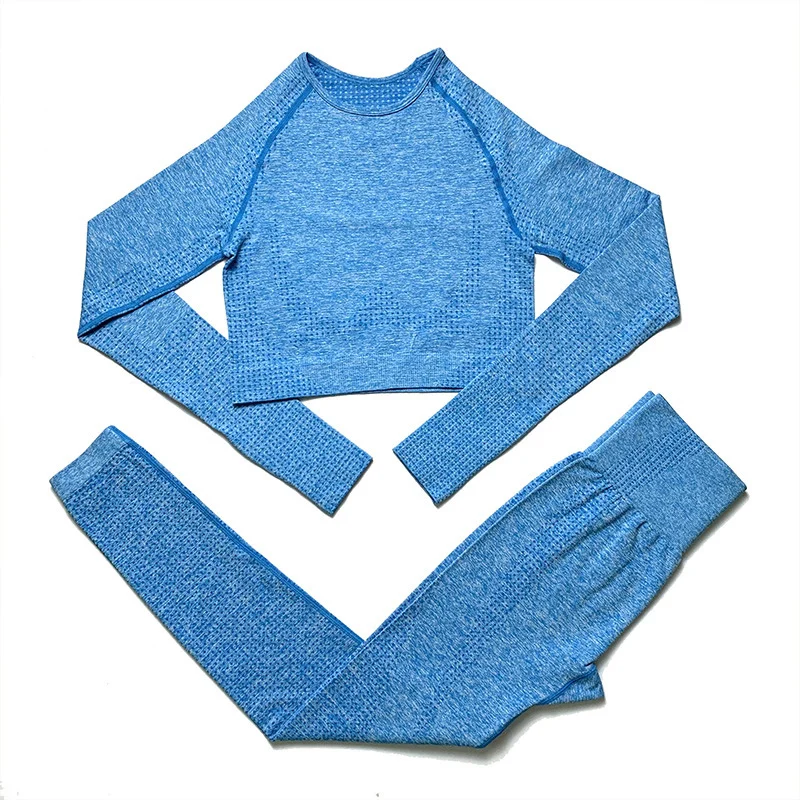 

Womens Athletic Apparel Two Piece Sport Leggings Suit Overalls For Fitness Women Long Sleeve Top Seamless Yoga Gym Set Playsuit