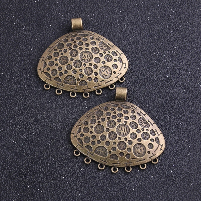 1pcs 55*57mm Two Color Zinc Alloy Vintage Big Shell Connectors Pendants Jewelry Making DIY Handmade Craft