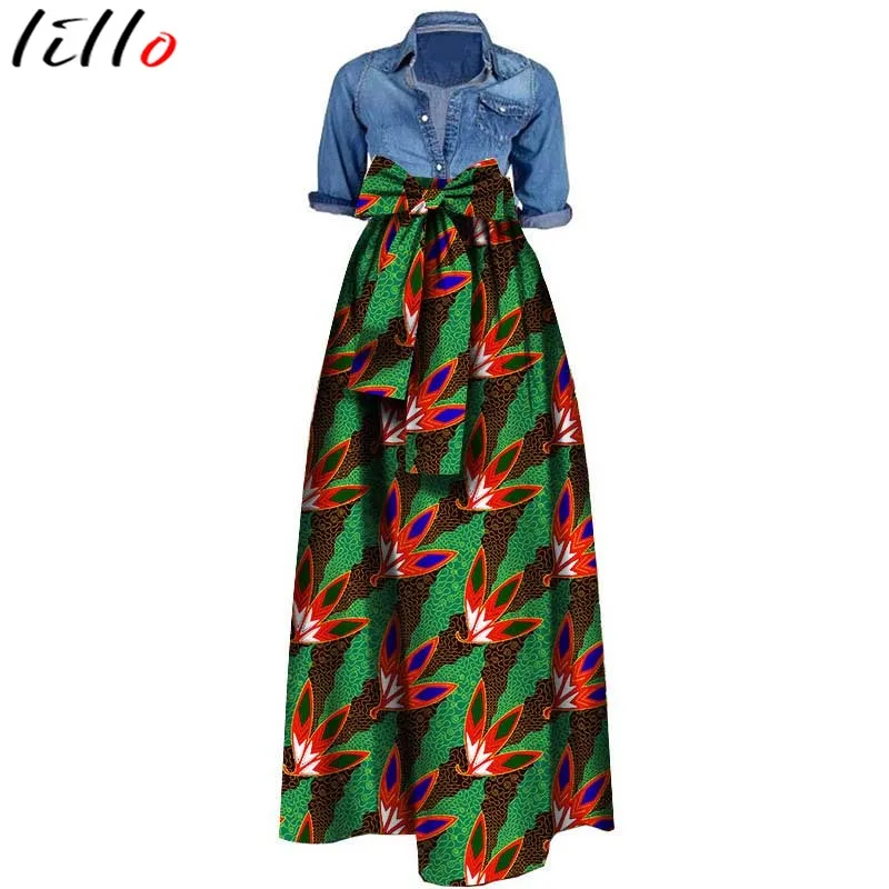 Nigerian African Women's Skirt Large Size Bow Waist Skirt Hot Sale African Clothing Skirt Cotton Batik Printing African Skirt