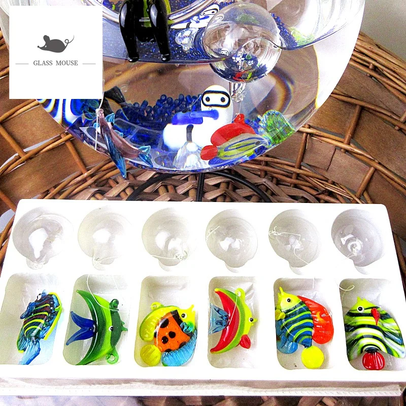 Декор для аквариума статуэтки миниатюрные стеклянные подвески в виде морской