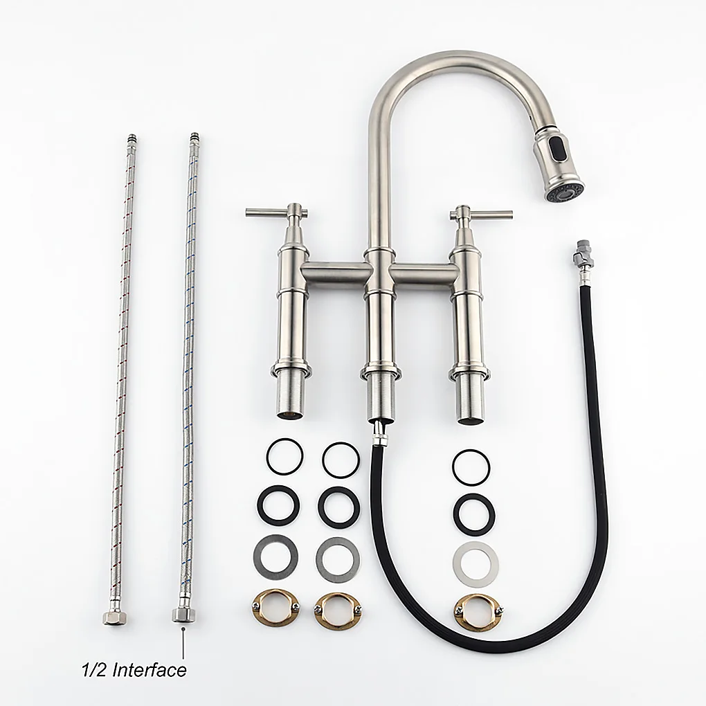 Кухонный смеситель с выдвижным мостиком и двойной ручкой | Обустройство дома