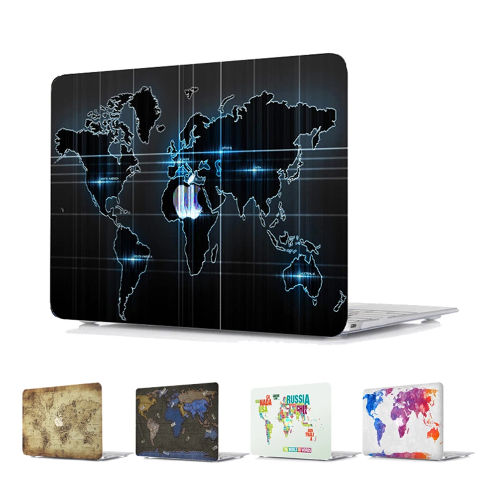 

World Map Print Hard Laptop Case for MacBook Air Pro Retina 11 12 13 15 Inch Case for Macbook Air Pro 13 A1706 A1708 A1932 Cover