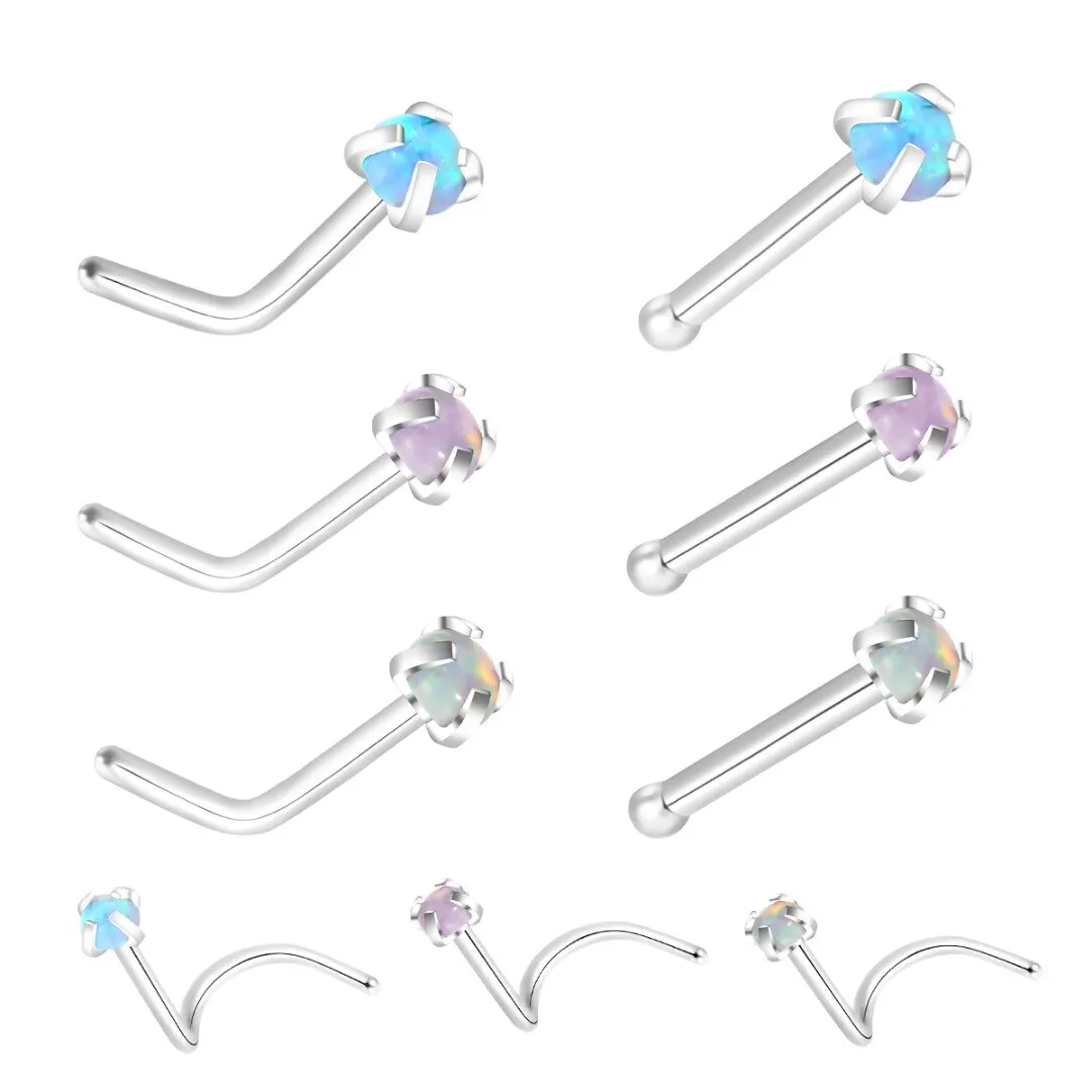 3 шт./лот хирургическая сталь Опал Кристалл L образный винт кольцо для носа