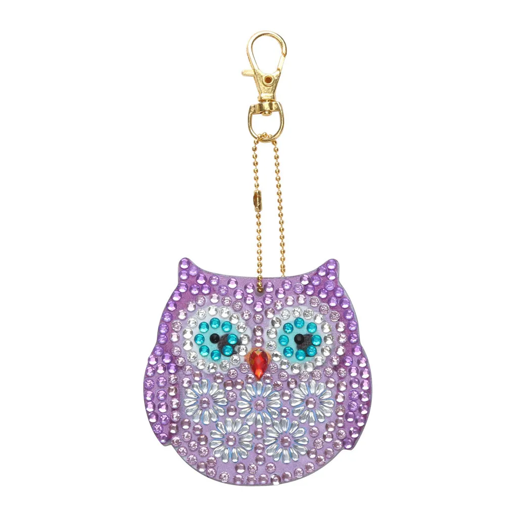 

#40 Diy Special Shape Full Diamond Diamond Pattern Key Ring Set Diamond Embroidery New Year Gift Navidad 2021