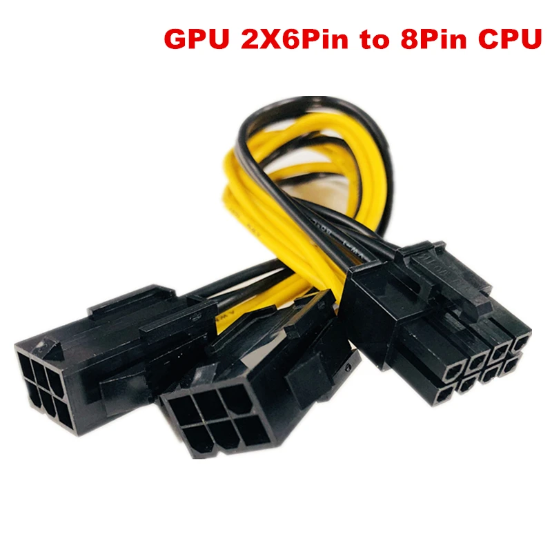 Видеокарта Dual 6Pin Male PCI-E на 8Pin Female GPU видеокарта 2X6pin 8pin 18AWG кабель питания Y-сплиттер