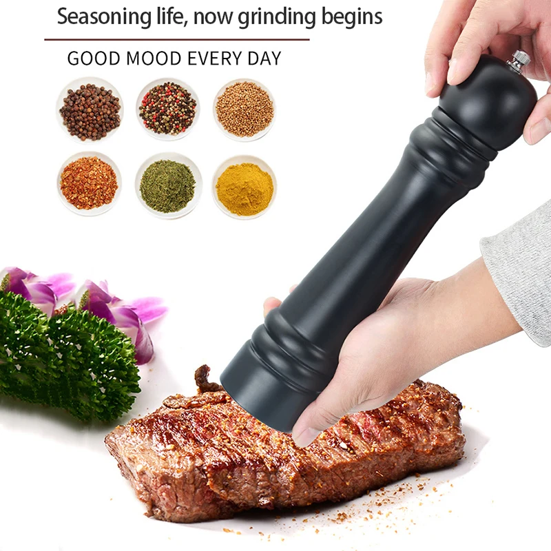 

Wooden Salt Pepper Grinder Spice Mills Hand Movement Pepper Mill with Ceramic Grinding Cord Kitchen Cooking Tools BBQ Accessary