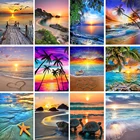 Алмазная 5D картина JIEME с пейзажем, полноразмерная круглая вышивка из бриллиантов для морского пляжа, мозаика с рисунком, украшение для дома сделай сам, подарок ручной работы