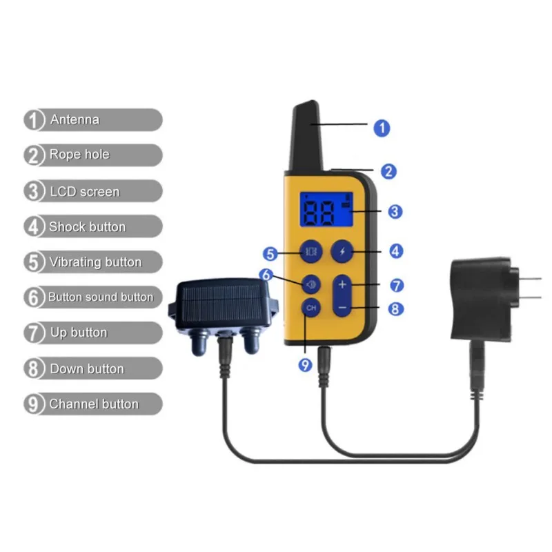 

Bark Stopper Dog Training Device 800m Remote Control Built-in Lithium Battery 300MA
