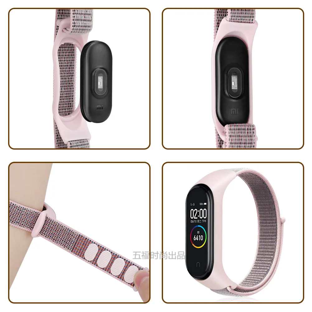 Регулируемый ремешок для браслета, дышащая Спортивная петля для Xiaomi mi Band 4 3, браслет с рамкой, сменный Браслет mi band 3 4, аксессуары
