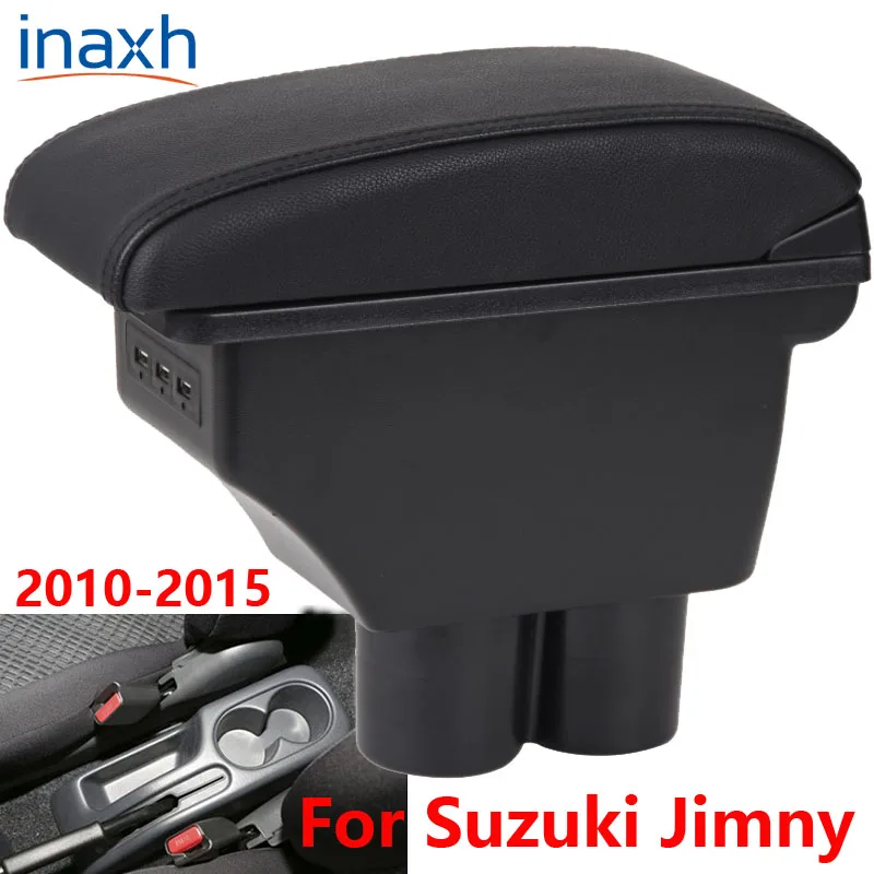 Per Suzuki Jimny Bracciolo Jimny 2010 2011 2012 2013 2014 2015Retrofit ricambi Auto Bracciolo scatola di Immagazzinaggio scatola di accessori auto 3USB