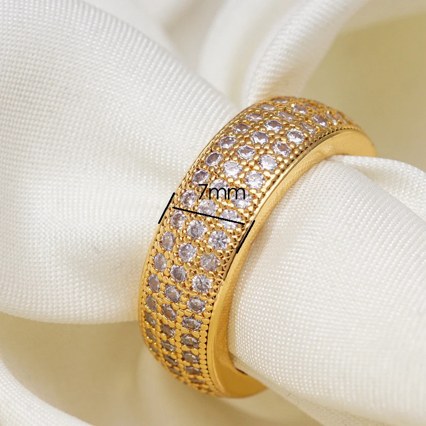 Hyperbole Luxury Wedding Unique Gold Plt Rings for Women Middle East Style Cubic Zircon Fashion Dubai Jewelry Dropshipping
