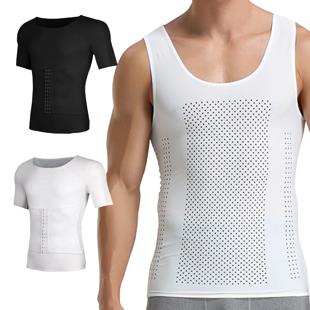 

2020 Men's Shirt Shapewear Slimming Belt Corset Vest Body Shaper Compression Abdomen Tummy Belly Control Slim Abdominal Binder