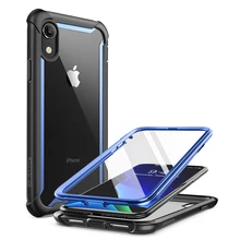 For iphone XR Case 6.1 inch Original i-Blason Ares Series Full-Body Rugged Clear Bumper Case with Built-in Screen Protector