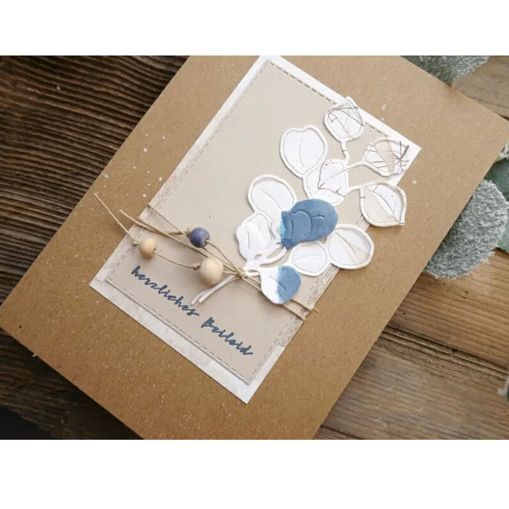 

Branches leaves Metal Cutting Dies Scrapbook plant flower Decoration Stencil Embossing Template DIY Greeting Card Handmade 2021