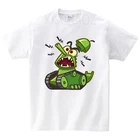 Детская футболка с забавным рисунком на бретелях летняя одежда с короткими рукавами в стиле Харадзюку для мальчиков и девочек топы, Детская уличная одежда