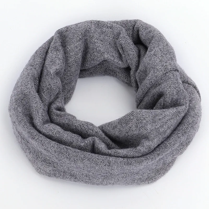 gray scarf 1 шт. зимние теплые матовый однотонное бархатное хлопковое мягкая для Шеи Теплее Круг капота петли шаль-снуд уличный шарф для Для мужчин Для женщин - Цвет: gray scarf