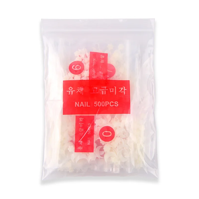 

500pcs/bag French Nail Tip Short Fake Nails Detachable Nail Art Decoration Salon