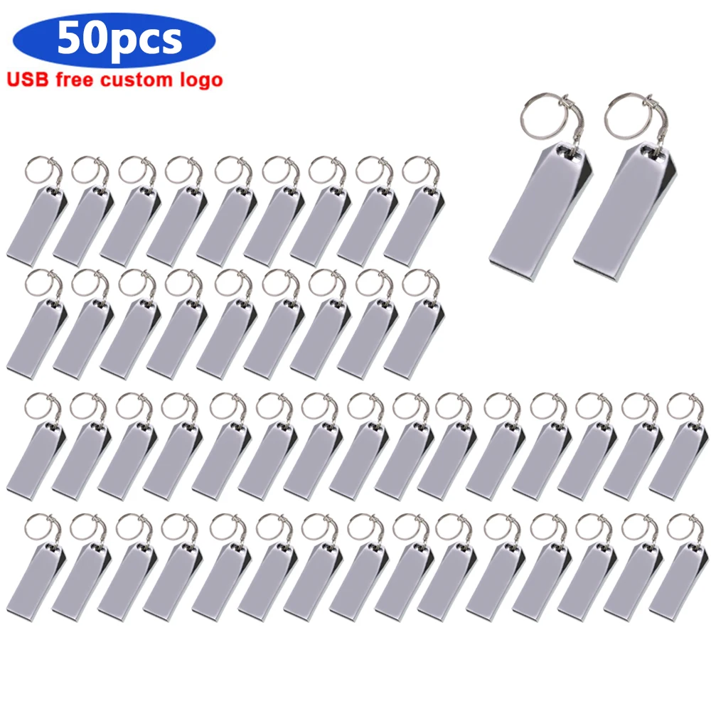 

50pcs/lot USB Flash Drive 64GB 128GB Pen Drive 32GB 16GB 8GB 4GB Metal Usb Flash Pendrive Memory USB Stick 64GB cle usb disk