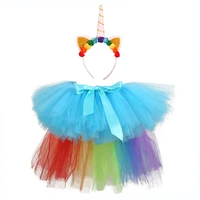 rainbow fashion baby girls tutu skirts princess pettiskirt kids tulle tutu skirt unicorn child girl ribbon bow summer mini skirt