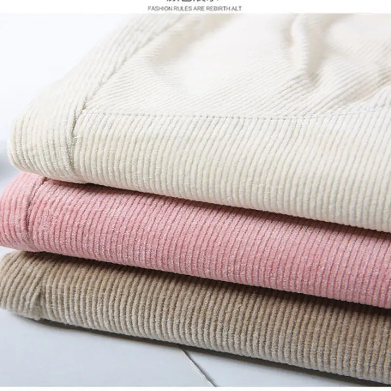 

Брюки-султанки женские вельветовые с большими карманами и эластичной завышенной талией