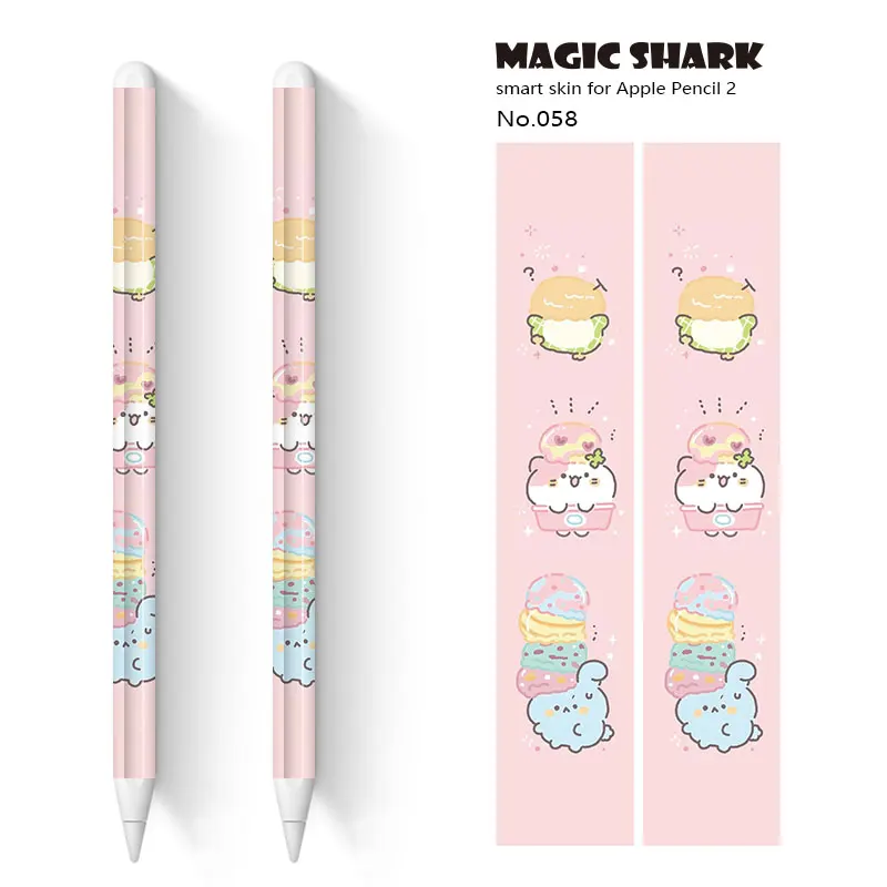 Magic Shark Cute Cartoon Rabbit Bear Ultra Thin 3M PVC Film Case Skin Tape Sticker for Apple Pencil 2 Stylus | Мобильные телефоны и