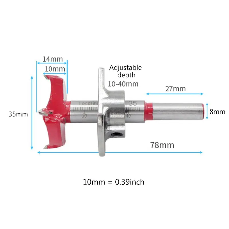 

35mm Forstner Auger Drill Bit Woodworking Cabinet Hinge Hole Opener Milling Cut LX0C