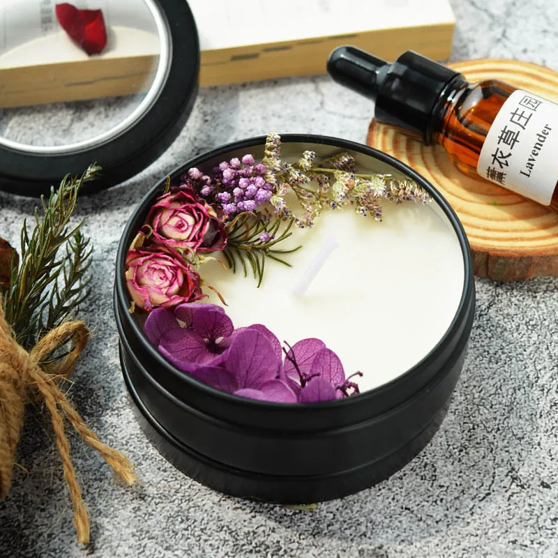 

1pcs Dried Flower Scented Candle Gift Set Candle Fragrance Oil Wedding Wedding Gift Party Favors for Kids Birthday