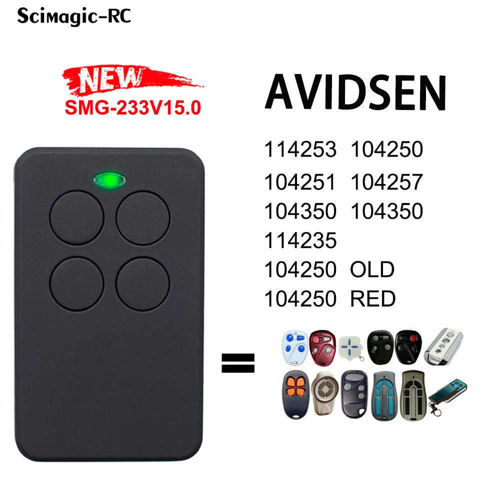 

433.92MHz Rolling Code Garage Gate Command for AVIDSEN remote control compatible 114253 104251 104250 104257 104350 654250 10425