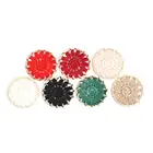 DoreenBeads Модный цинковый сплав и хлопок соединители Круглый Золотой Хаки Многоцветный цветок тканый узор 3,3 см диаметр., 10 шт.