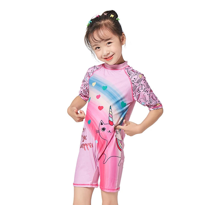 Купальный костюм для девочек из 1 предмета с застежкой молнией UPF 50 +