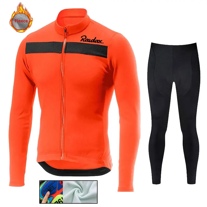 Raudax 2021 команда Велоспорт Джерси мужской костюм с длинным рукавом Зимний