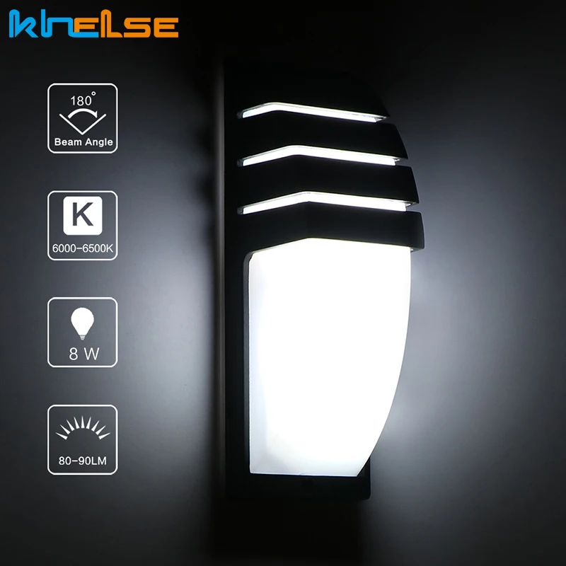 with led bulb 6500K Светодиодный настенный светильник водонепроницаемый крыльцо свет 10 Вт современный настенный светильник AC90~ 260 в радар Датчик движения двор виллы садовое наружное освещение - Испускаемый цвет: with led bulb 6500K