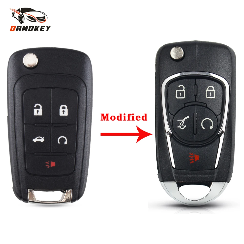 

5 кнопочный модифицированный чехол Dandkey с откидной крышкой для Chevrolet Cruze, Buick, OPEL Insignia Astra Zafira Excelle Verano Crosse