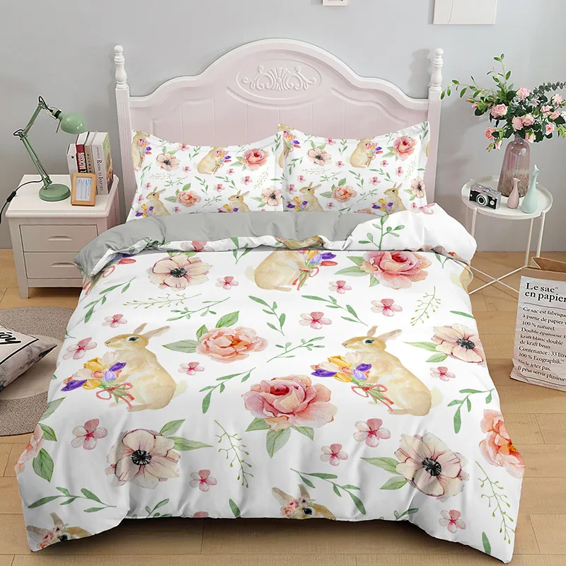 Набор постельного белья с мультяшным Кроликом милый Пасхальный подарок