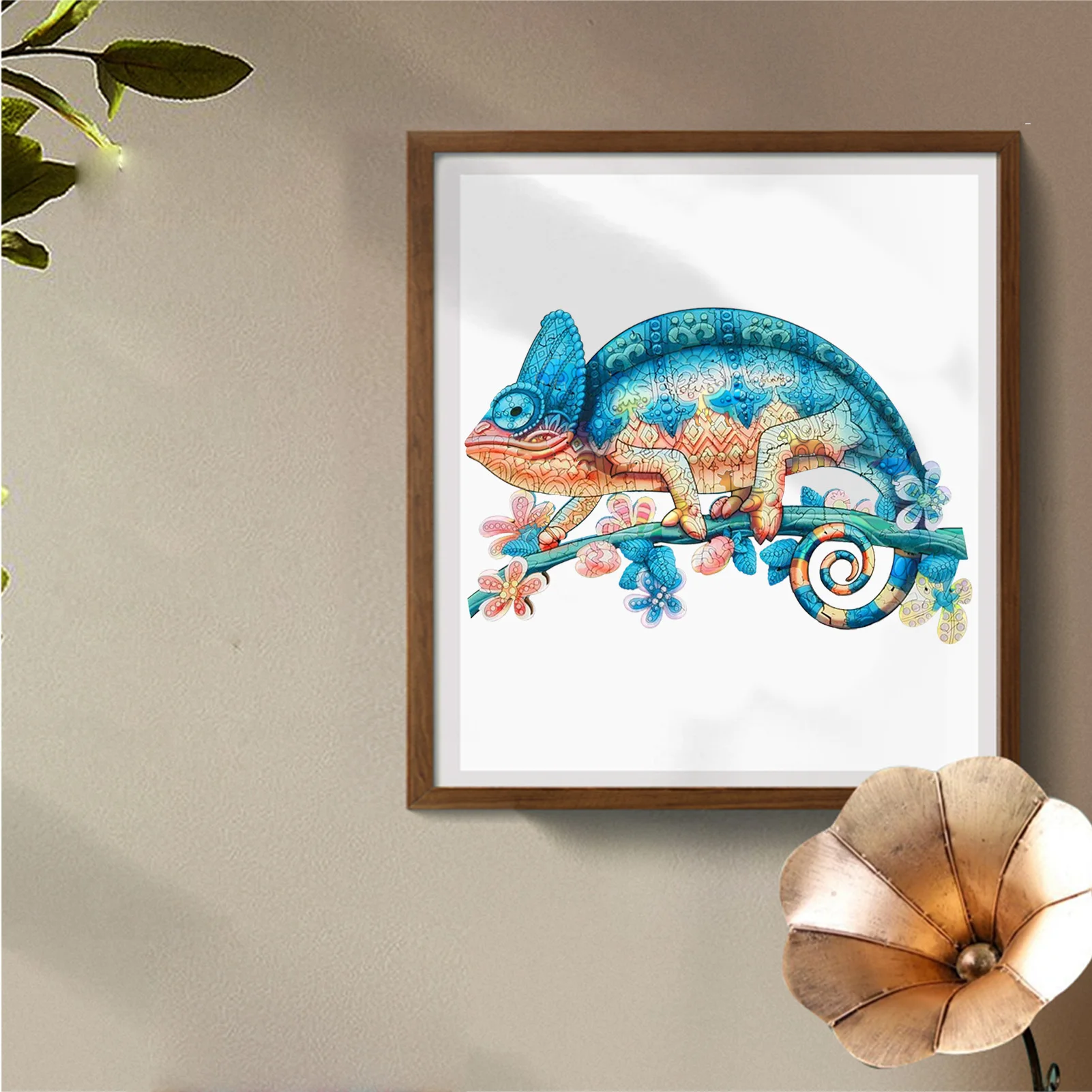 

Unique Wooden animal Jigsaw Puzzles Mysterious Chameleon Puzzle Gift Adults Kids Educational Fabulous Gift Interactive outgoing