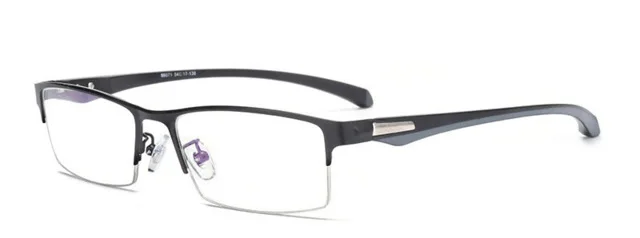 Black-half Men Myopia Glasses Frames Half&Full Male Eyeglasses Frame Fashion Metal Eyewear TR90 legs Prescription Optical Grade Glasses - Цвет оправы: Black-half