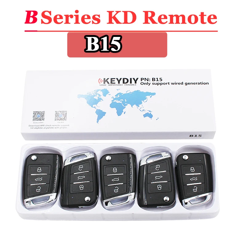 Пульт дистанционного управления KEYDIY (5 шт./лот) B15 3 кнопки пульт серии B для KD900 URG200