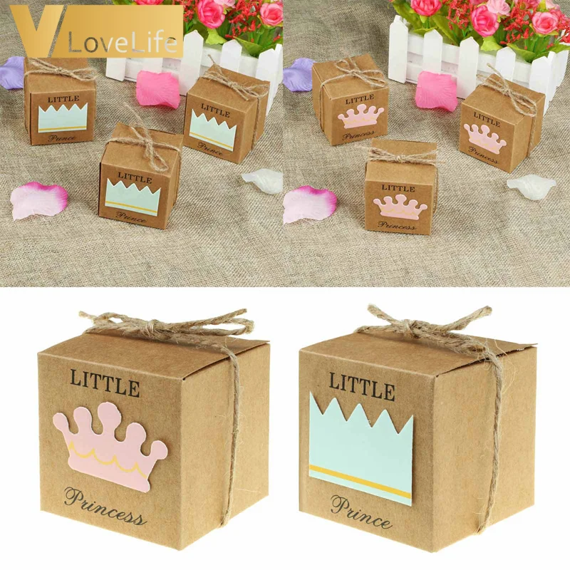 50 шт. маленькая принцесса квадратная корона крафт бумага для детского душа
