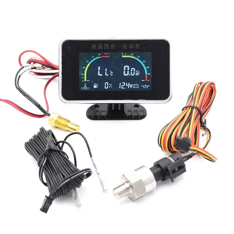 4в1 Автомобильный цифровой манометр с ЖК дисплеем датчик давления масла