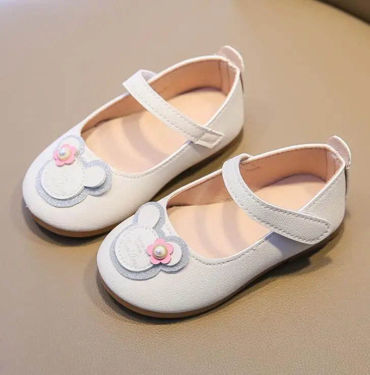 Детские кожаные туфли Disney кроссовки на плоской подошве для девочек с