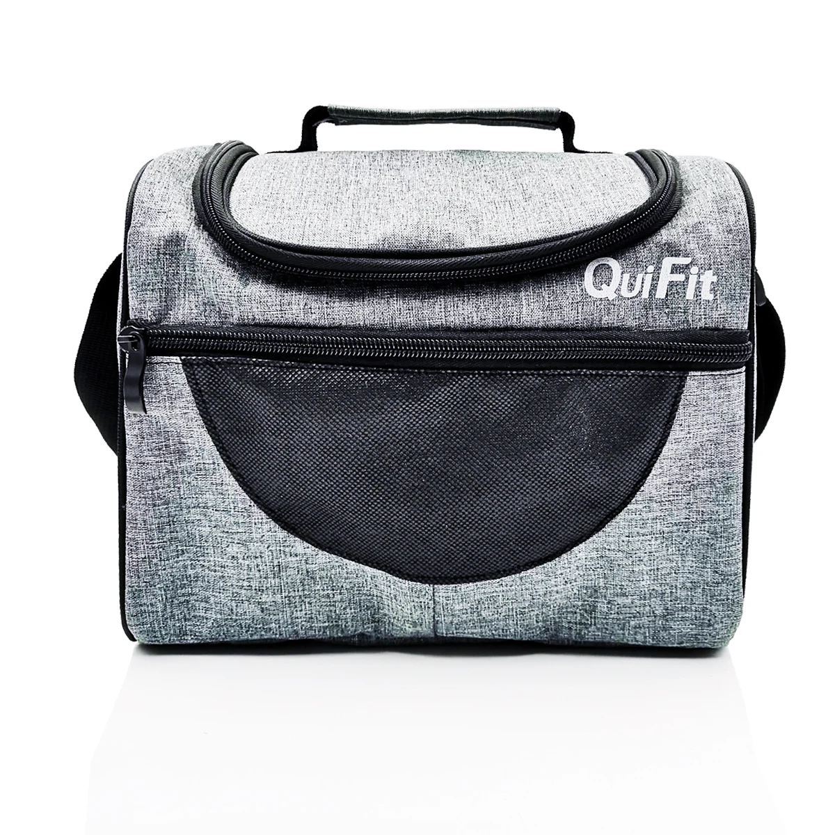 QuiFit изолированный двойной Compart мужская сумка для еды для мужчин и женщин двухслойная многоразовая сумка-холодильник для ланча с плечевым ремнем герметичная