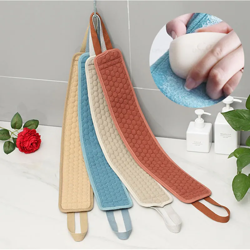 

Both Sides Bath Towel Rub Brush Pull Back Strip Rub Exfoliating Care Body Cleaning Washcloth Soft Brush Bathroom Accessories