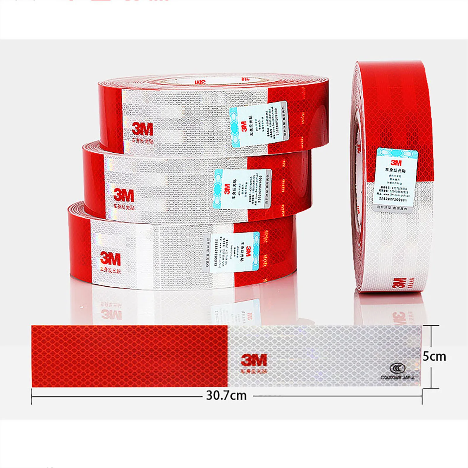 

Red&White 3M High Intensity Reflective Tape Sticker Night Safety Mark Warning Tape For Truck/Car/Bus