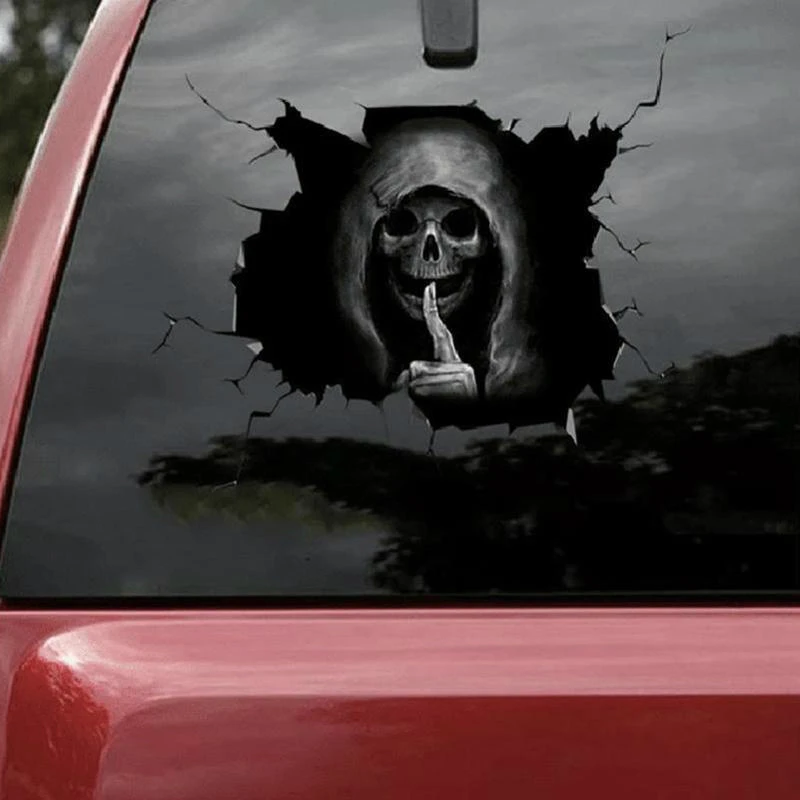 

Creative Silent Skull Sticker Happy Halloween Wall Floor Sticker Horror Wall Stickers Car Window Decoration Decal Decor Party